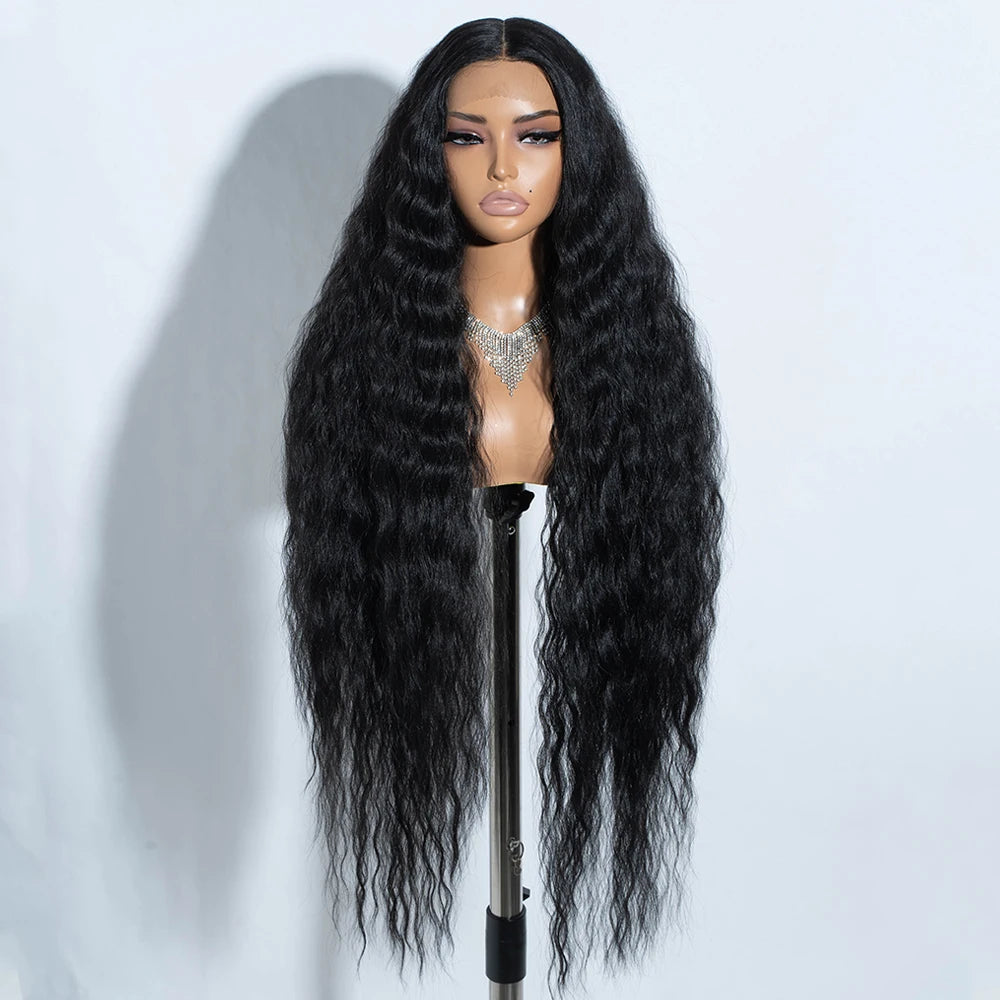 Synthetic Cosplay Lace Wigs For Black Women Long Curly Hair 42 Inch Cosplay Blonde Ombre Lace Front Wig Synthetic Lace Wig