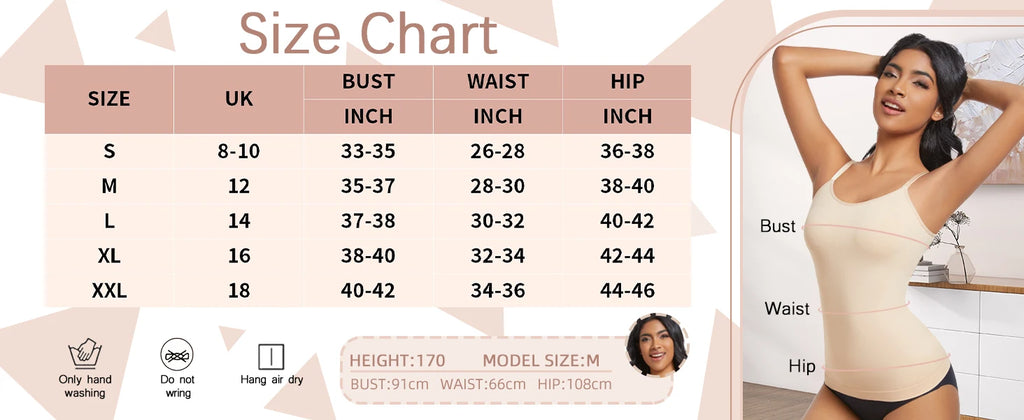 Women Shapewear Top Tummy Control Body Shaper Scoop Neck Compressions Cami Vest mit  Straps Shaping Camisole Shirt Slim Vest