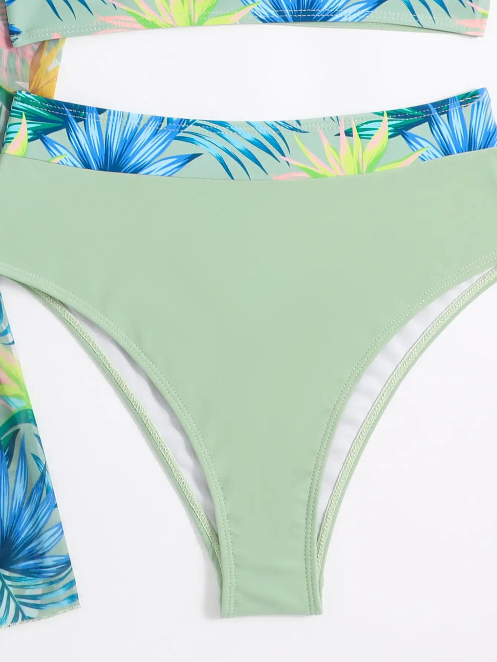 Halter Print Bikini Sets 3PCS Women Swimsuit With Kimono High Waist Swimwear Female Bathers Bathing Swimming Swim Suit Beachwear