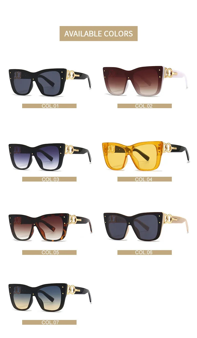 2025 New Fashion Big Frame Cat Eye Sunglasses For Ladies Street Shot Fashionable Sunglasses for Women Driving Shades UV400