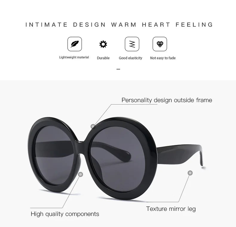 JNPCXI Oversized Round Sunglasses Women Men Luxury Brand Big Frame Sun Glasses Goggles Large Shades Unisex Riding Eyeglasses