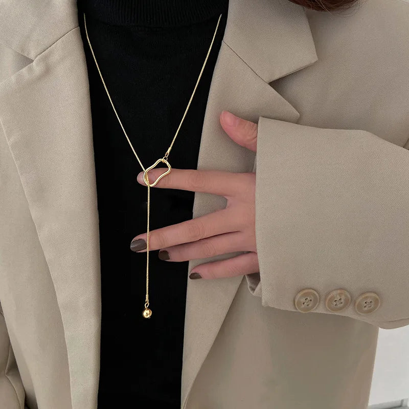 Fashion Double Love Heart Necklaces for Women Simple Sliver Color Personality Long Tassel Necklace Party Jewellery Gifts