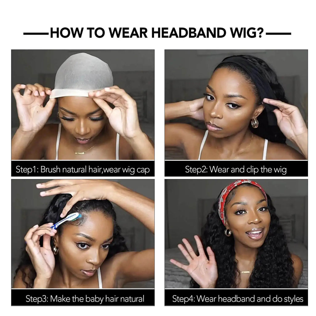 Long Kinky Curly Headband Wigs 28Inch Synthetic Ice Headband Wig For Black Women Afro Curly Water Wave Organic Fiber Hair