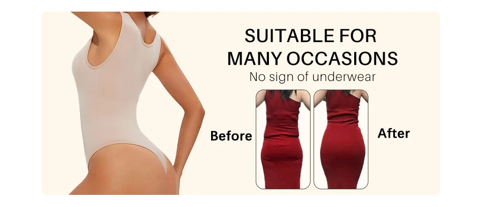 Seamless Shapewear Bodysuit for Women Body Shaper Thong Body Shaping Sculpting Breast Slimming Wide Shoulder Straps Shapers New