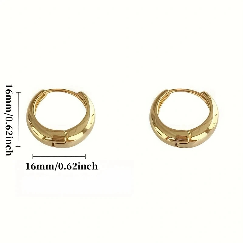 2Pcs Elegant Stainless Steel Hypoallergenic French Hoop Earrings,Comfort Retro Sexy Design,Christmas Gifts for Fashionable Women