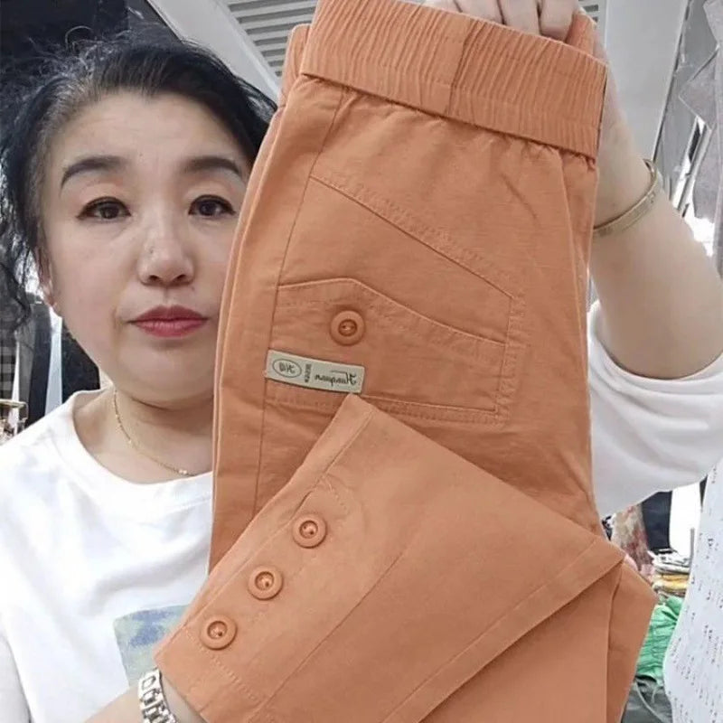 New 2025 Fashion Korean Women's pants Spring Summer  Casual Slim Elastic Waist Pants Female Harun pants Ladies Trousers