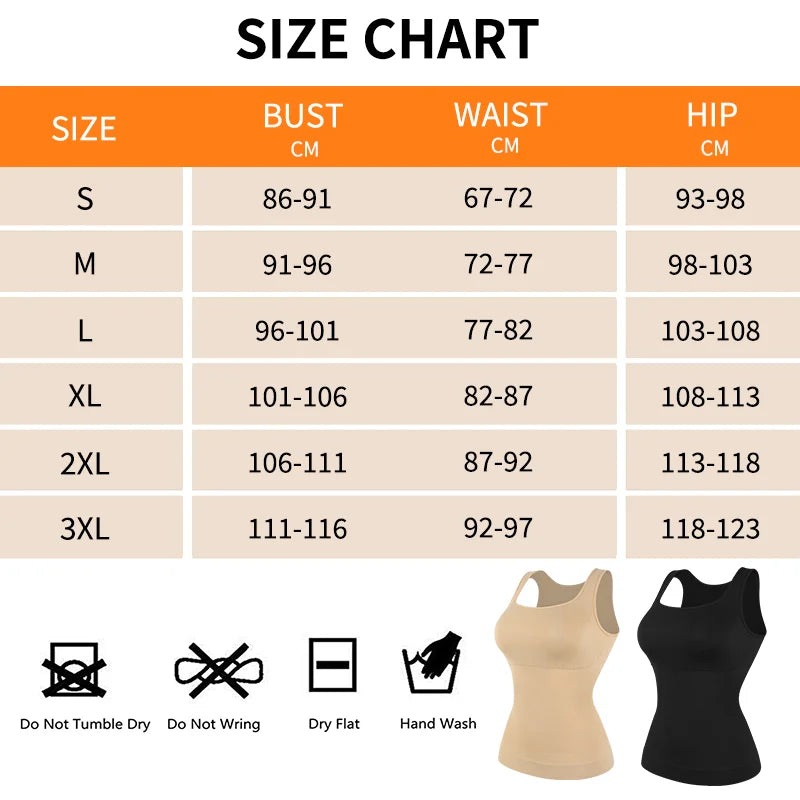 Shapewear Camisole for Women Tummy Control Waist Trainer Shaping Tank Tops Slimming Body Shaper Compression Vest Underwear