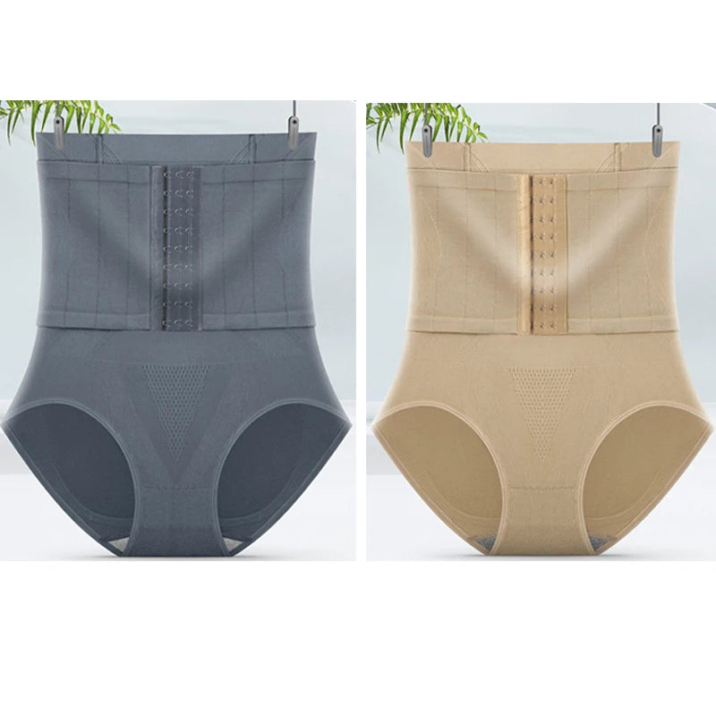 2pcs Women High Waist Shaping Briefs Buckle adjustment Body Shaper Slimming Underwear Butt Lifter Control Pantie Shapewear Pant