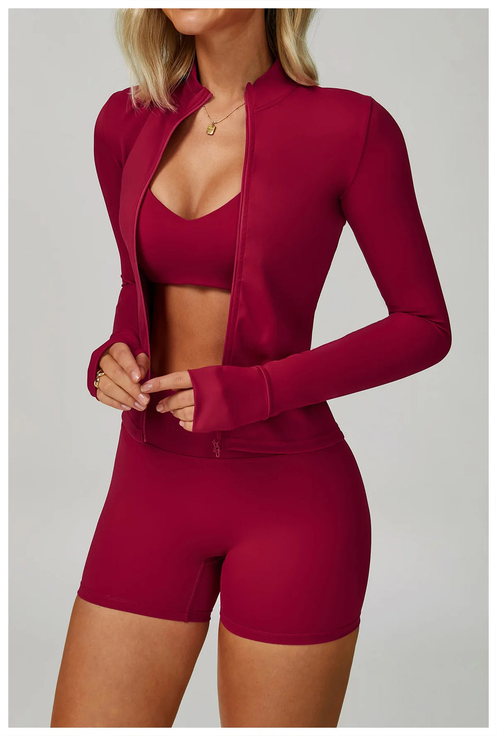 2PCS Yoga Clothing Set Women's High Waisted Leggings 3 Piece Fitness Suit Coat Jacket Exercise Wear Fitness Workout Underwear ﻿