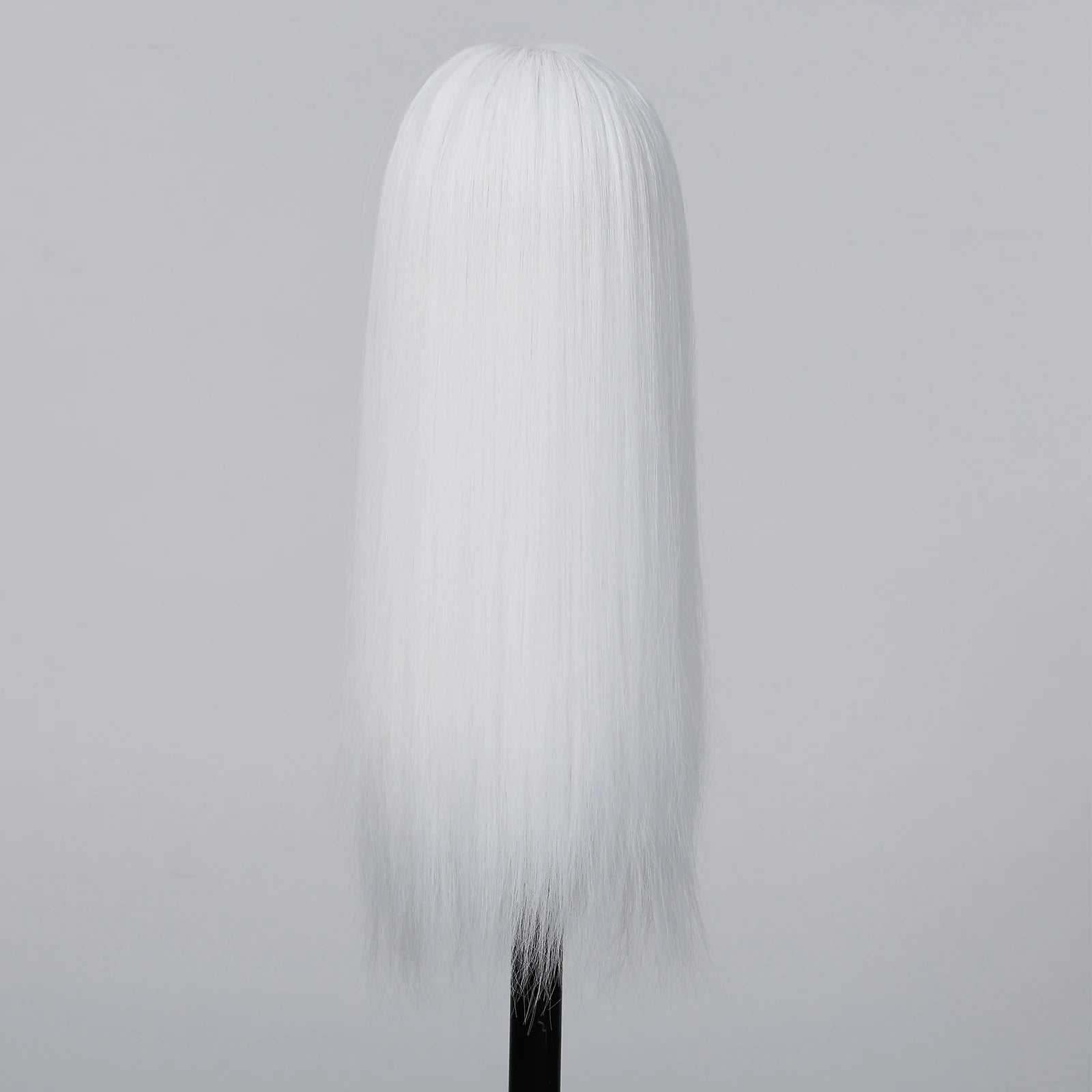 HENRY MARGU White Long Straight Synthetic Wigs for Women Colorful Cosplay Party Fake Hair with Bangs White Wig HighTemperature