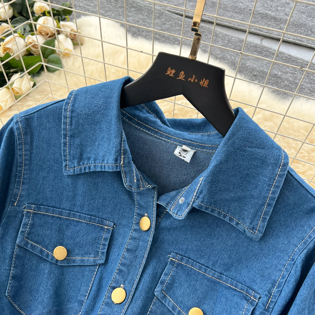 Sexy long sleeve Slit Pockets Single Breasted High Waist Pleated dress Vestidos sundress Women Evening Party dress