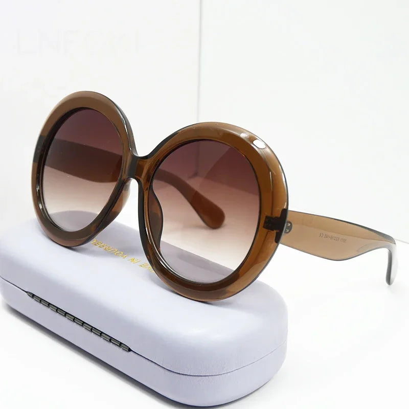 JNPCXI Oversized Round Sunglasses Women Men Luxury Brand Big Frame Sun Glasses Goggles Large Shades Unisex Riding Eyeglasses