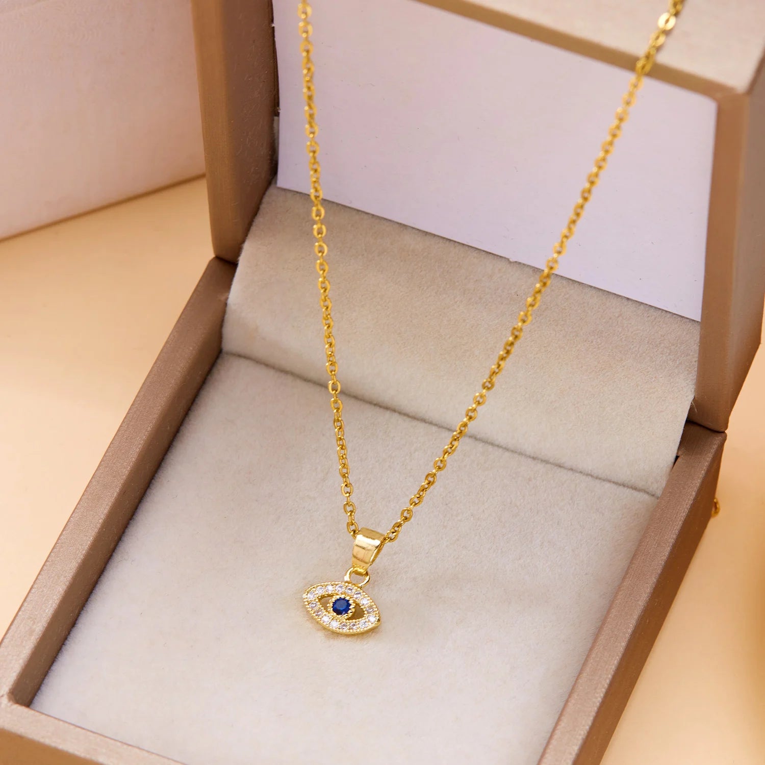 Fashion Zircon Evil Eye Necklaces for Women Chain Turkish Eye Pendant Necklace Girls Party Jewelry Lucky Gift