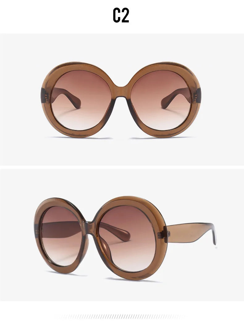 JNPCXI Oversized Round Sunglasses Women Men Luxury Brand Big Frame Sun Glasses Goggles Large Shades Unisex Riding Eyeglasses