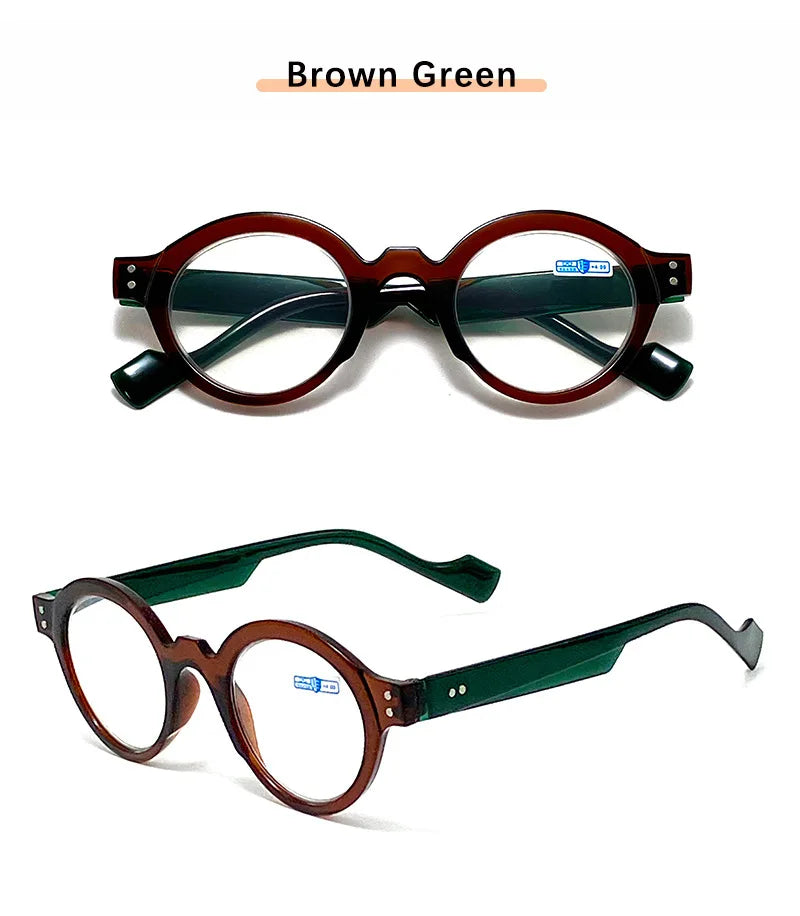 New Round Reading Glasses Women Trendy Presbyopia Hyperopia Anti Blue Light Reading Eyeglasses Men +1.0 +1.5 +2.0 +2.5 +3.0 +3.5
