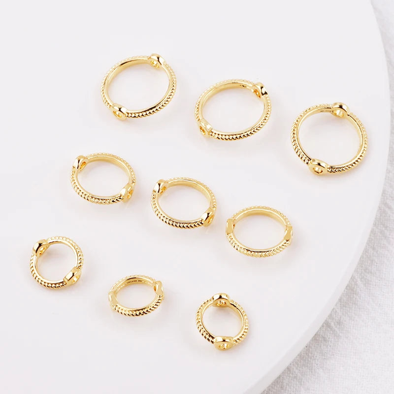 Plating 18k gold 6 8 10 mm  Mix Vintage  Bead Ring  Spacer Beads Cap DIY Bracelet Beads For jewelry Making Accessories Finding