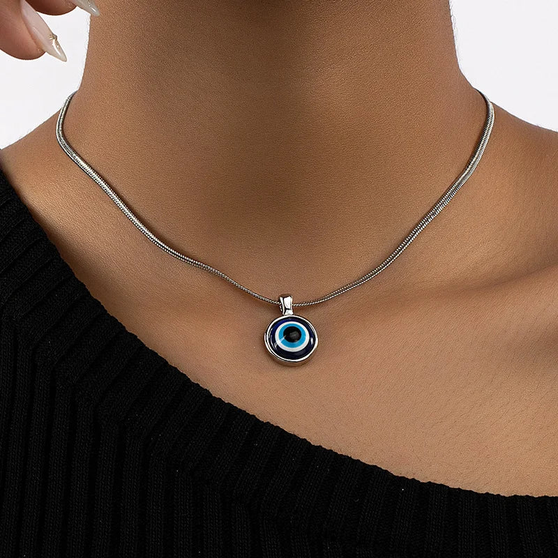 Fashion Zircon Evil Eye Necklaces for Women Chain Turkish Eye Pendant Necklace Girls Party Jewelry Lucky Gift