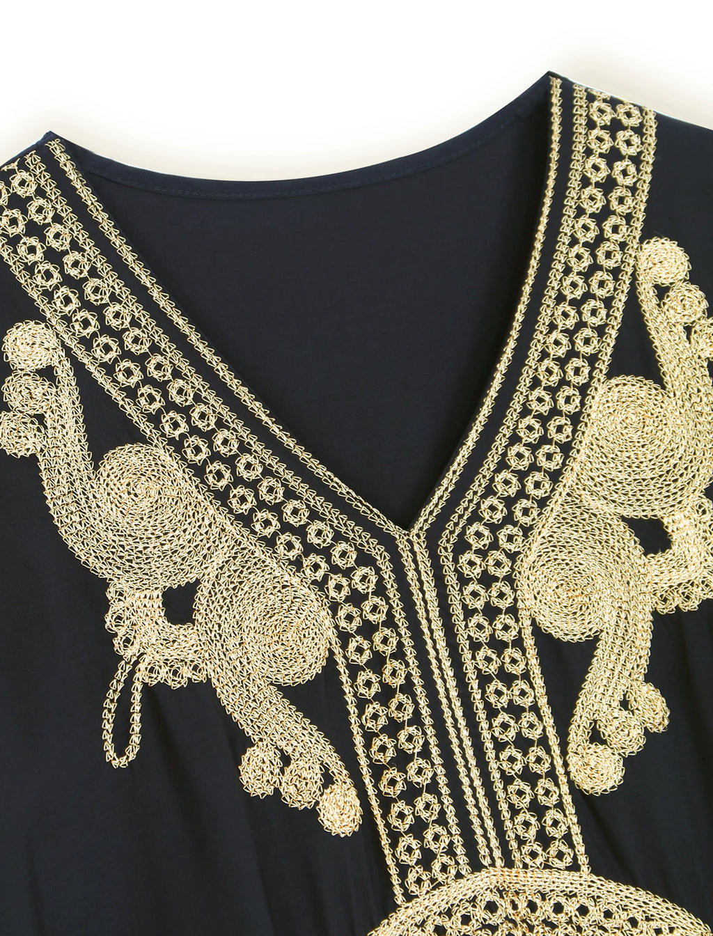 2024 Vintage Embroidery Kaftan Sexy V-neck Batwing Sleeve High Waist Maxi Dress Tunic Women Clothing Summer Beach Dresses Q660