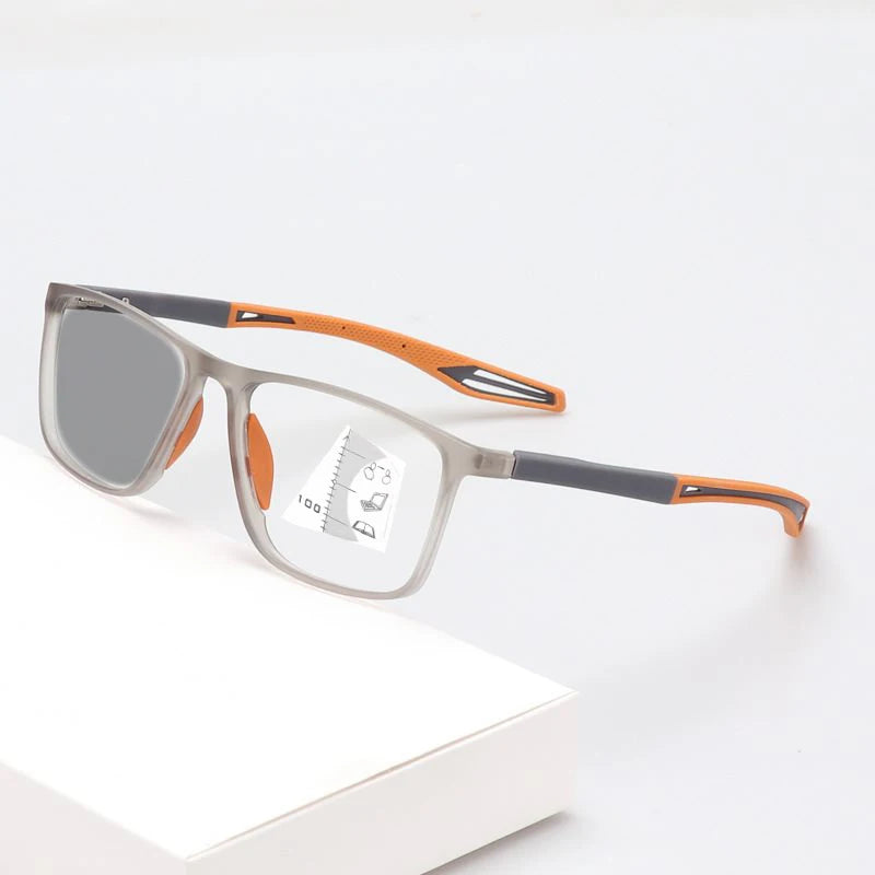 New Trendy TR90 Photochromic Multifocal Reading Glasses 3 in 1 Outdoor Bifocal Sunglasses Sports Anti Blue Near Far Eyeglasses