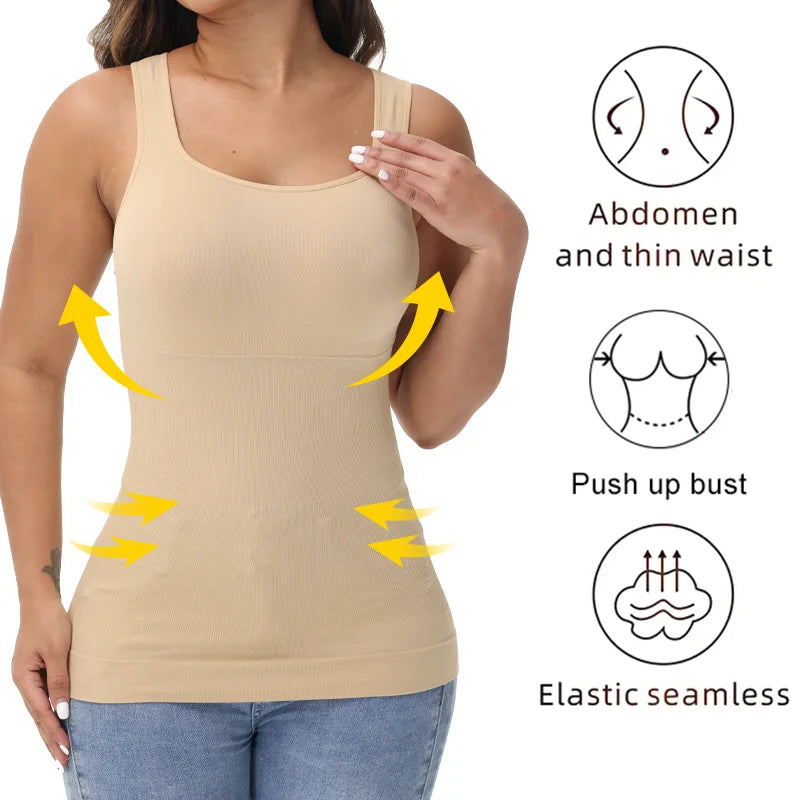 Shapewear Camisole for Women Tummy Control Waist Trainer Shaping Tank Tops Slimming Body Shaper Compression Vest Underwear