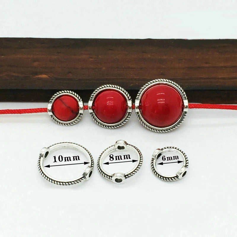 Plating 18k gold 6 8 10 mm  Mix Vintage  Bead Ring  Spacer Beads Cap DIY Bracelet Beads For jewelry Making Accessories Finding