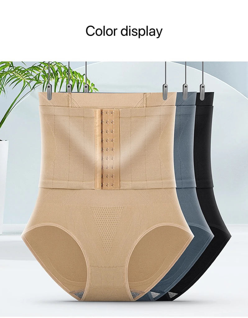 2pcs Women High Waist Shaping Briefs Buckle adjustment Body Shaper Slimming Underwear Butt Lifter Control Pantie Shapewear Pant