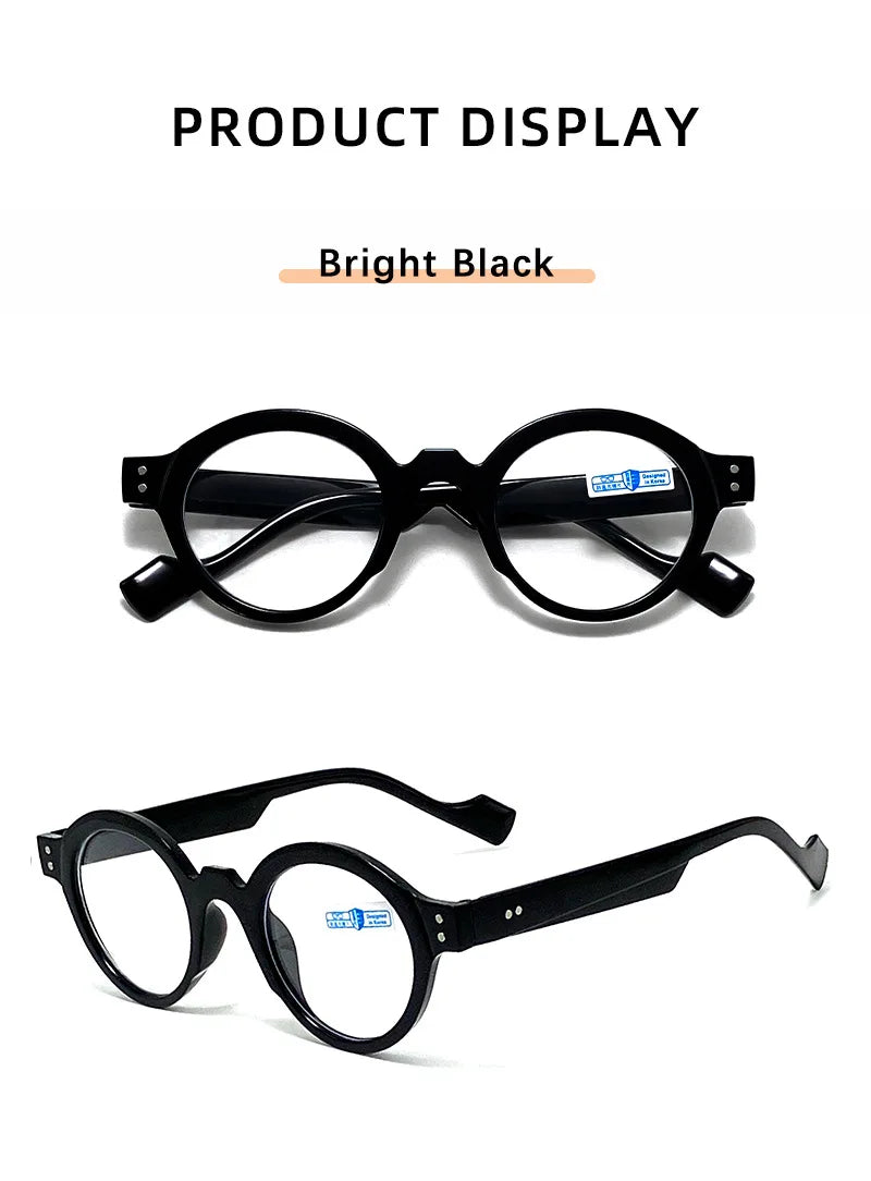 New Round Reading Glasses Women Trendy Presbyopia Hyperopia Anti Blue Light Reading Eyeglasses Men +1.0 +1.5 +2.0 +2.5 +3.0 +3.5