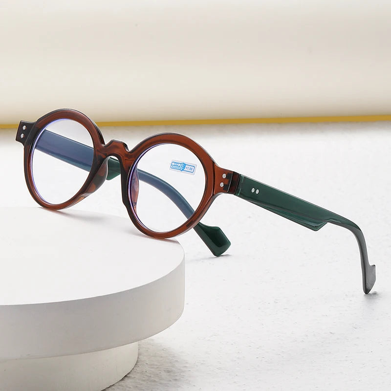 New Round Reading Glasses Women Trendy Presbyopia Hyperopia Anti Blue Light Reading Eyeglasses Men +1.0 +1.5 +2.0 +2.5 +3.0 +3.5