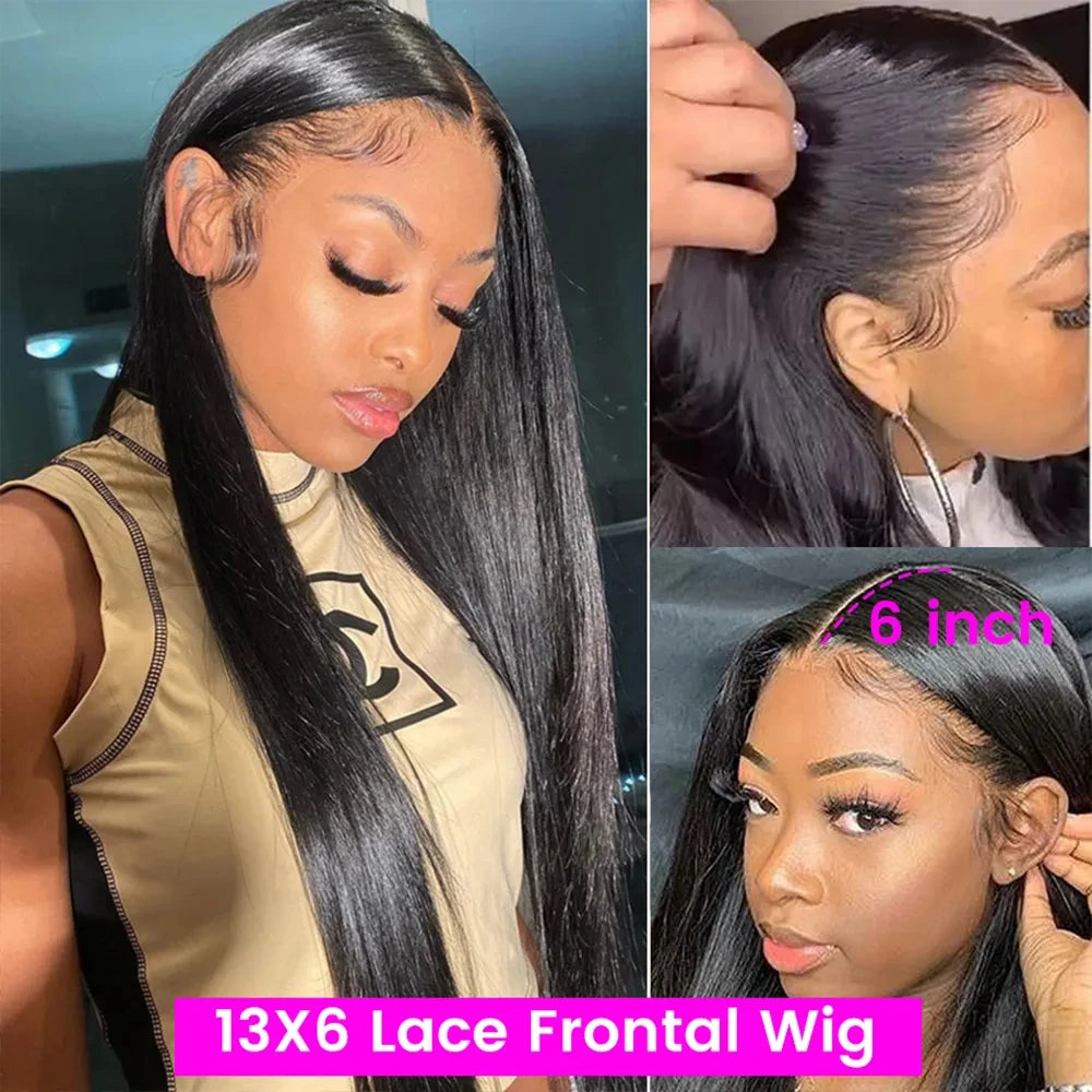 13x6 Hd Lace Frontal Wig Human Hair 40 Inch 13x4 Straight Lace Front Human Hair Wigs For Women Pre Plucked 200 Density Remy Hair