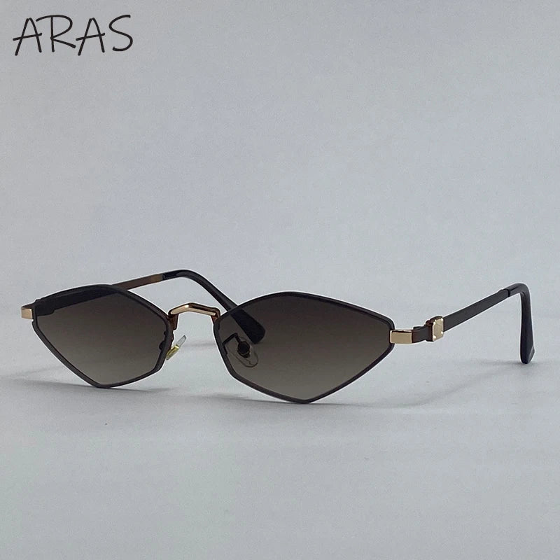 Small Frame Hexason Punk Sunglasses Women 2025 Luxury Brand Polygon Sun Glasses For Lady Vintage Outdoor Shades Cat Eye Eyewear