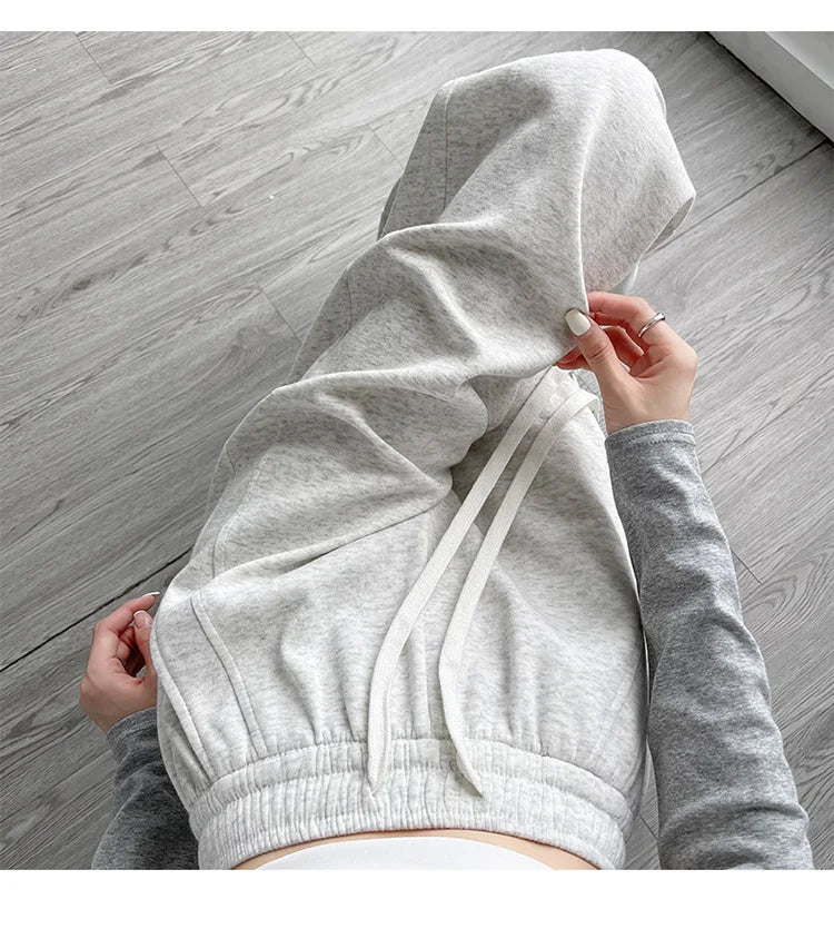 Casual High Waist Wide Leg Pants for Women – Korean Style Loose Fit Sweatpants, Trendy Streetwear Trousers