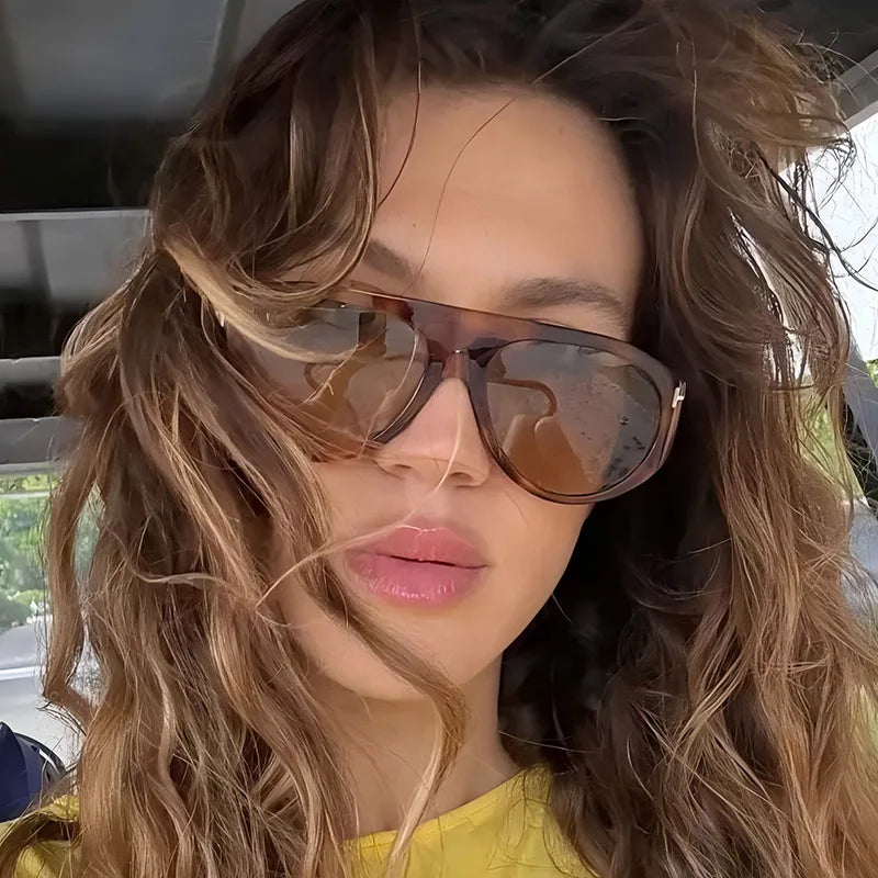 Vintage Women Sunglasses Woman 2025 Fashion Men Pilot Trending Sunshade Retro Square Large Frame Sun glasses Outdoor UV400