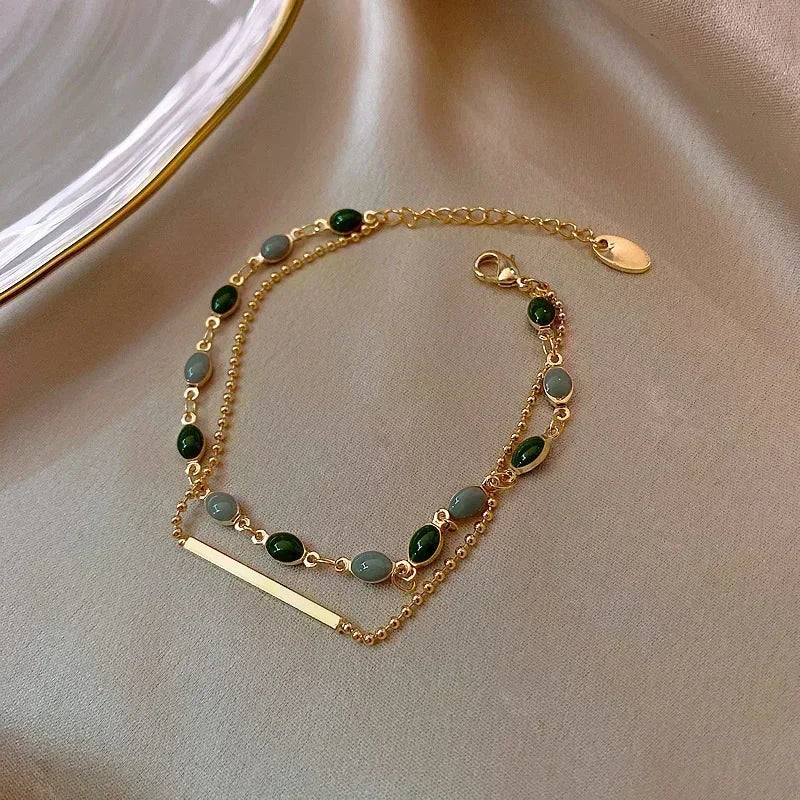 Exquisite Opal Tulip Zircon Bracelet for Women Fashionable Personalized Daily Accessory Party Jewelry Birthday Anniversary Gifts