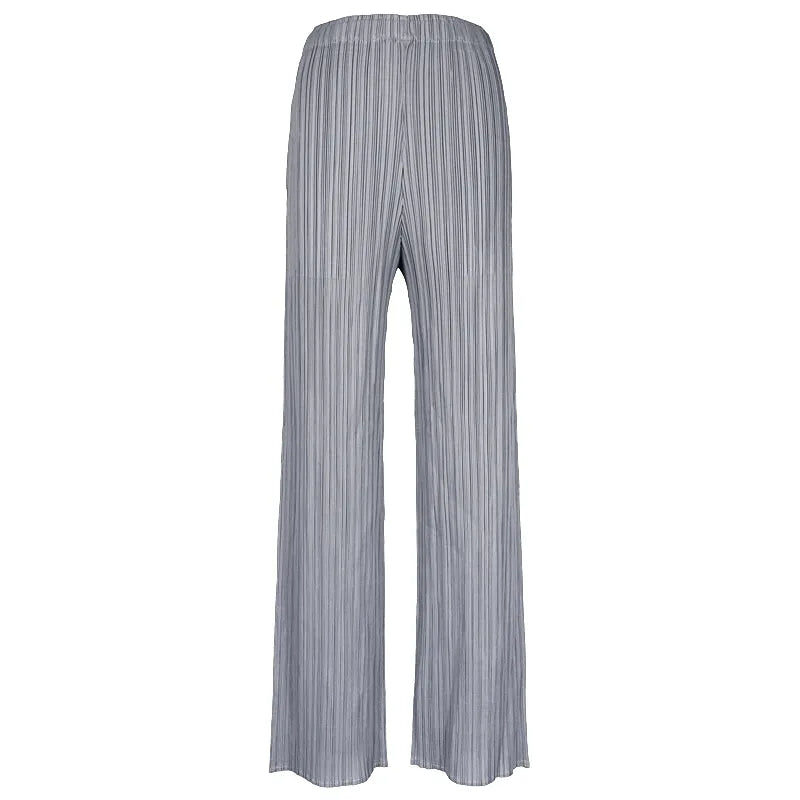 YUDX Spring Summer Autumn Women Casual Elegant Ladies Miyake Designer Casual Loose Straight Pleated Pants High Waist Trousers