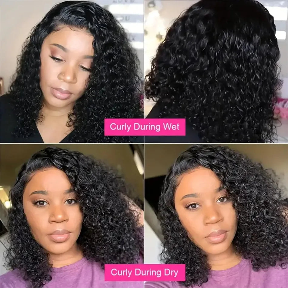 100% Brazilian Curly Lace Front Wig Short Bob Frontal Wigs Deep Water Wave 13X6 Hd Lace Frontal Human Hair Wig For Women Choice