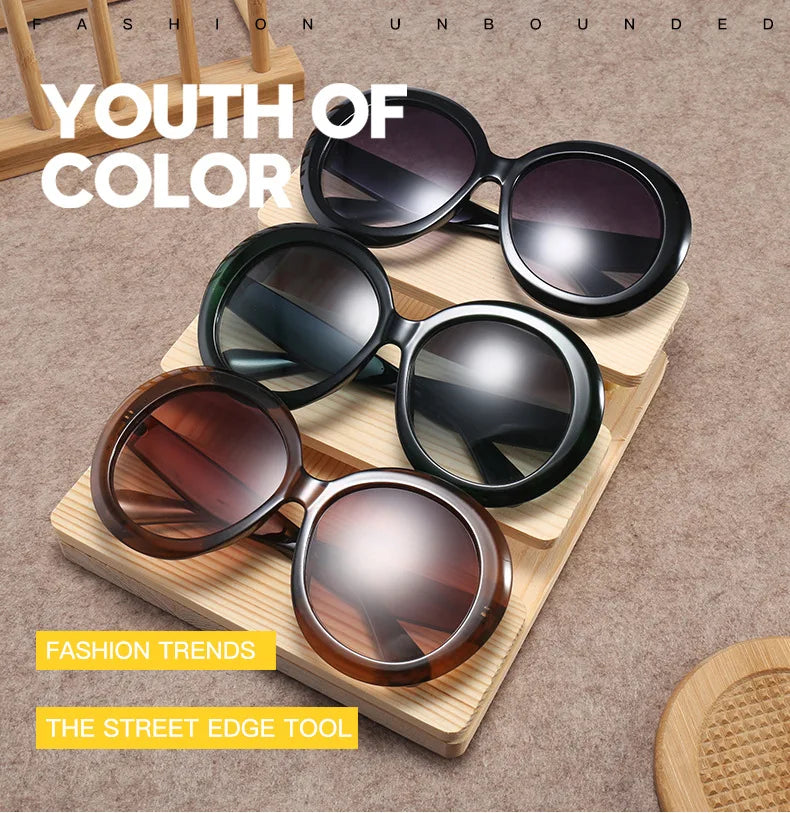 JNPCXI Oversized Round Sunglasses Women Men Luxury Brand Big Frame Sun Glasses Goggles Large Shades Unisex Riding Eyeglasses