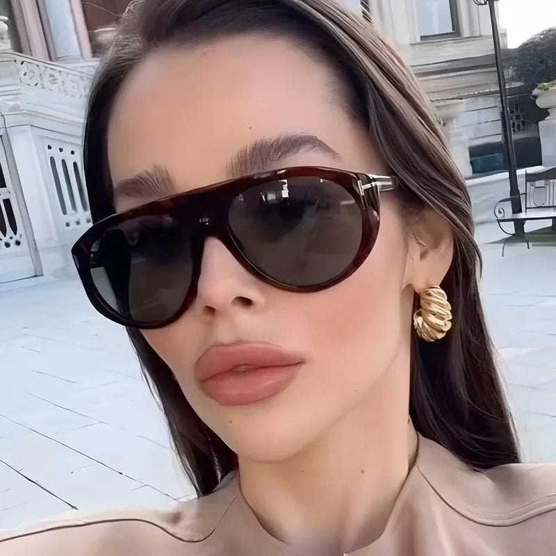 Vintage Women Sunglasses Woman 2025 Fashion Men Pilot Trending Sunshade Retro Square Large Frame Sun glasses Outdoor UV400