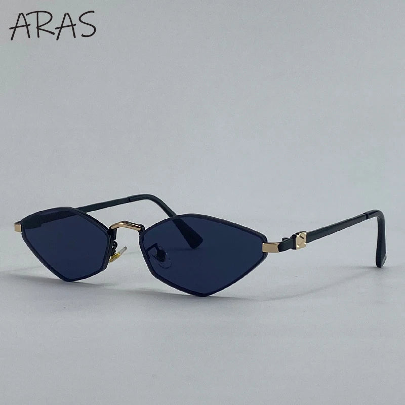 Small Frame Hexason Punk Sunglasses Women 2025 Luxury Brand Polygon Sun Glasses For Lady Vintage Outdoor Shades Cat Eye Eyewear