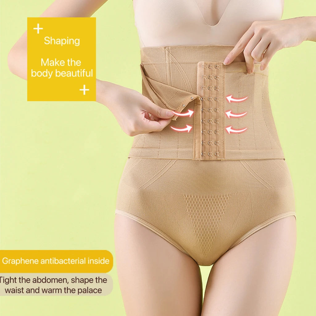 2pcs Women High Waist Shaping Briefs Buckle adjustment Body Shaper Slimming Underwear Butt Lifter Control Pantie Shapewear Pant