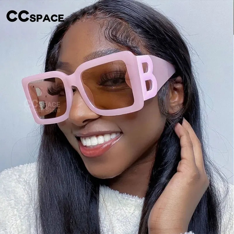 46598 Brand Design Lady Sunglasses Fashion Women Big Size Shades Glasses Popular Outdool Vintage Square Sunshade Mirror Uv400