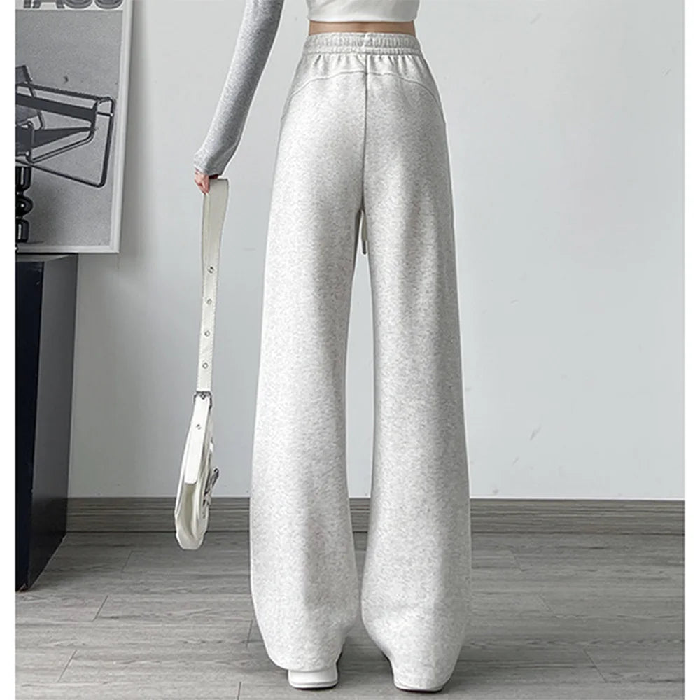 Casual High Waist Wide Leg Pants for Women – Korean Style Loose Fit Sweatpants, Trendy Streetwear Trousers