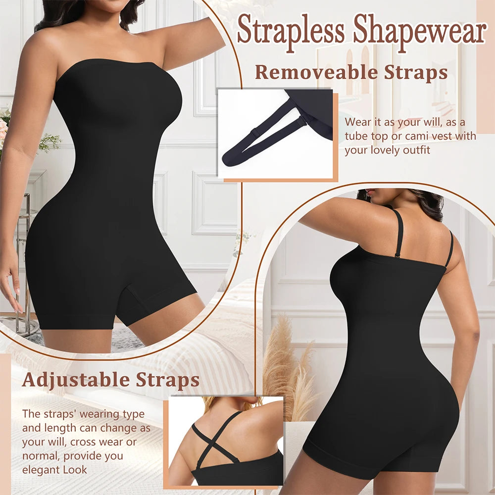 Women Strapless Shapewear Bodysuits Tummy Control Butt Lifter Body Shaper Waist Trainer Sculpting Underwear Shape wear
